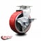 Service Caster 5 Inch Red Poly on Cast Iron Swivel Caster with Roller Bearing and Brake SCC SCC-20S520-PUR-RS-TLB - alternate 5